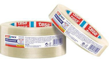 tesa Packband Monofilament 45902 25mm x 50m transparent – Reißfestes Premium-Filamentband