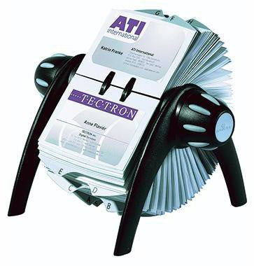 DURABLE Rollkartei VISIFIX FLIP 241701 – Kunststoff schwarz, 400 Karten, A-Z, inkl. 200 Hüllen