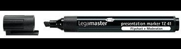 Legamaster Flipchartmarker TZ 41 – 2-5 mm Keilspitze, schwarz, nachfüllbar, Made in Germany