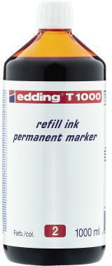 edding Nachfülltusche T1000 1000 ml schwarz – geruchsarme Tinte für Marker, Pinsel & Stempel