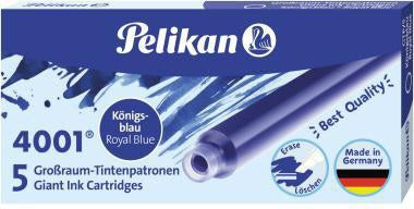 Pelikan Tintenpatrone 4001 GTP/5 königsblau, 5er-Pack, löschbar & auswaschbar