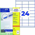 AVERY ZWECKFORM Universaletikett 3664 70x33,8mm weiß 2.400 St./Pack. ultragrip