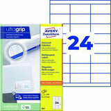 AVERY ZWECKFORM Universaletikett 3664 70x33,8mm weiß 2.400 St./Pack. ultragrip