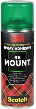 Scotch Sprühkleber ReMount 352249 400ml – Wieder ablösbarer Klebstoff für präzise Positionierung