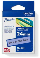 Brother Schriftbandkassette TZe-551 24mm x 8m schwarz auf blau laminiert