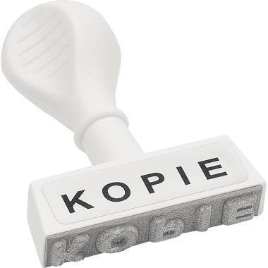 WEDO Textstempel GEBUCHT 19312 – 45 mm Kunststoff, weiß, Made in Germany