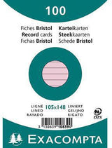 Exacompta Karteikarten DIN A6 liniert, 100 Stück, 205 g/m², PEFC-zertifiziert