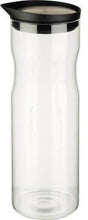 APS Karaffe 1l aus Glas mit Edelstahl-Deckel – transparent, 8 x 25 cm