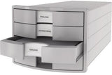 HAN Schubladenbox IMPULS 1012-11 – 4 Schubladen für DIN A4/C4, lichtgrau, stapelbar