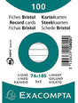 Exacompta Karteikarte DIN A7 liniert weiß 205 g/m² 100 Stück PEFC