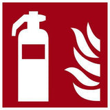 Hinweisschild Feuerlöscher 15x15cm Hart-PVC von Soennecken – nachleuchtend, witterungsbeständig