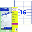 Avery Zweckform Adressetiketten L7162-100 ultragrip 99,1 x 33,9 mm, 1.600 Etiketten, für Laserdrucker