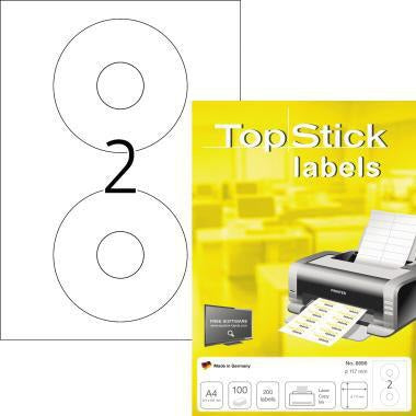 HERMA CD/DVD Etiketten 117 mm weiß, 200 Etiketten, A4-Blatt, für Laser- & Inkjetdrucker