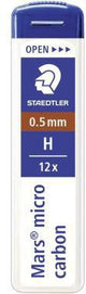 STAEDTLER Feinmine Mars micro carbon 250 07-H 0,7 mm Härte H – 12 Stück