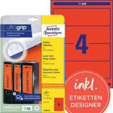 Avery Zweckform Ordnerrückenetikett L4767-20 ultragrip 61x192 mm blau 80 Stück