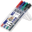 STAEDTLER Permanentmarker Lumocolor Duo 348 – 4er-Set, 0,6 mm & 1,5 mm, wasserfest