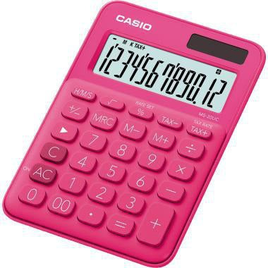 CASIO Tischrechner MS-20UC-BU-W-EC blau – 12-stelliges LCD-Display mit Rechenbefehl-Anzeige