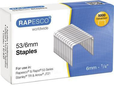 RAPESCO Heftklammern 53/6 mm verzinkt – 5.000 Stück für präzises Heften
