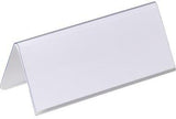 DURABLE Tischnamensschild 805019, 150x61/122 mm, transparent, 25 St./Pack. – Dachform, auswechselbar