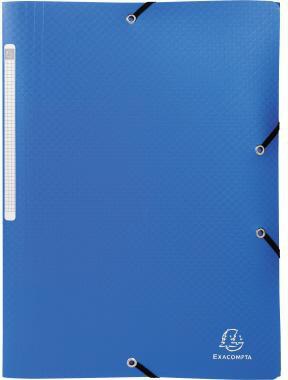 Exacompta Sammelmappe Opak A4 PP blau mit Gummizug und 3 Jurisklappen
