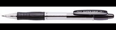 PILOT Kugelschreiber SUPER GRIP M 2030001 0,4 mm schwarz – Dokumentenecht mit gummiertem Griff