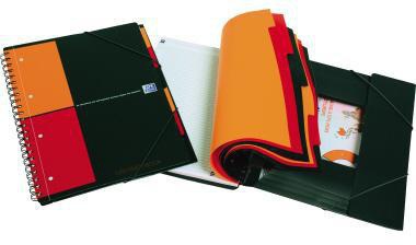 OXFORD International Organiserbook Collegeblock DIN A4+ kariert 80 Blatt mit 6 Registern