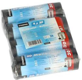 PAPSTAR Müllbeutel 60x50 cm 30l LDPE grau – 4x20 Stück