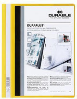 DURABLE Angebotshefter DURAPLUS 257902 A4 weiß – Überbreiter Schnellhefter mit Hängeschienen-Einschub