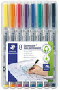 STAEDTLER Lumocolor 316 Folienstift 0,6 mm 8er-Set farbig sortiert – non-permanent, abwischbar
