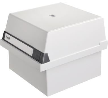 HAN Karteikasten 965-11 DIN A5 quer für 800 Karten, lichtgrau, inkl. Sichtreiter