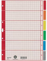 LEITZ Ordnerregister DIN A4 blanko 6farbig bedruckt Karton grau recycelt