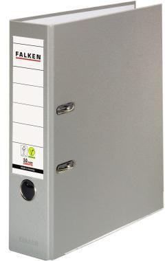 FALKEN Ordner Color Vegan 80 mm DIN A4 grau – PP-Kaschierung, Hebelmechanik, FSC