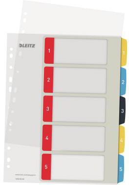 LEITZ Cosy Zahlenregister A4 1-5 mehrfarbig PP bedruckbar