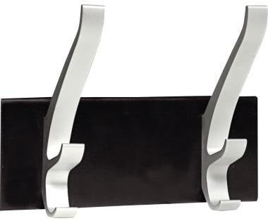 UNILUX Wandgarderobe Cypres 2 Haken schwarz – Platzsparende Büro-Garderobe