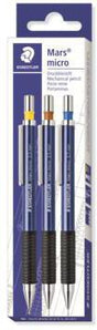 STAEDTLER Mars micro 775 Druckbleistift 3er-Pack B 0,3/0,5/0,7 mm blau