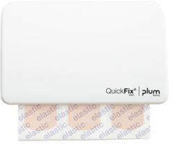 QUICKFIX Pflasterspender UNO 5532 weiß inkl. 45 elastische Pflaster – hygienisch einzeln verpackt
