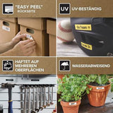 DYMO D1 Schriftbandkassette 12mm x 7m schwarz auf blau – UV-beständig & wieder ablösbar