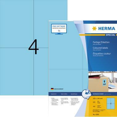HERMA Universaletiketten SPECIAL 4396 gelb 105 x 148 mm 400 Stück für Warnhinweise und Farbcodierung