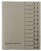 BENE Ordnungsmappe 83800GN DIN A4 mit 12 Fächern in Grün – Recyclingkarton, 250 g/m²