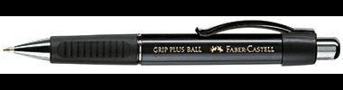 Faber-Castell GRIP PLUS BALL Kugelschreiber metallic-schwarz, dokumentenecht, ergonomisch