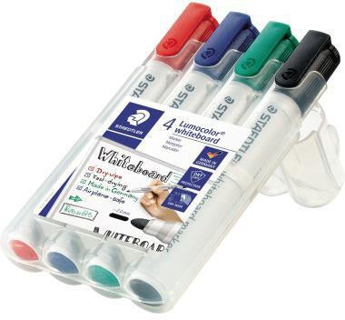 STAEDTLER Lumocolor 351 Whiteboardmarker 2mm 4er Set farbig sortiert