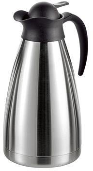 Esmeyer Isolierkanne THERMOART 1,0 l Edelstahl silber – doppelwandig, Einhandbedienung