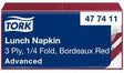 TORK Serviette Lunch 33 x 33 cm 3-lagig bordeaux 1/4-Falz 150 Stück