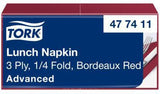 TORK Serviette Lunch 33 x 33 cm 3-lagig bordeaux 1/4-Falz 150 Stück