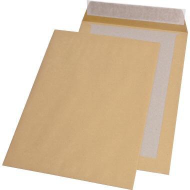 MAILMEDIA Versandtasche DIN C4 mit Papprückwand, Haftklebung, Natronpapier braun