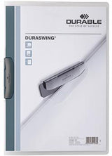 DURABLE Klemmmappe DURASWING 229507 DIN A4 dunkelblau – ohne Lochen und Heften