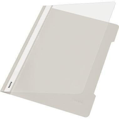 LEITZ Schnellhefter 41910001 DIN A4 für 250 Blatt PVC weiß – reißfeste Hartfolie