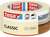 tesa Kreppband CLASSIC 30 mm x 50 m beige – Malerband für saubere Farbkanten