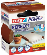 tesa Gewebeband extra Power Perfect 56343-00041 38mm x 2,75m braun – reißfest, wasserfest, UV-beständig