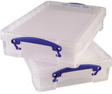 Really Useful Box Aufbewahrungsbox 4C 39x8,8x24cm 4l transparent – Stapelbar, mit Bügelverschluss